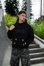 rhinestone calligraphy hoodie