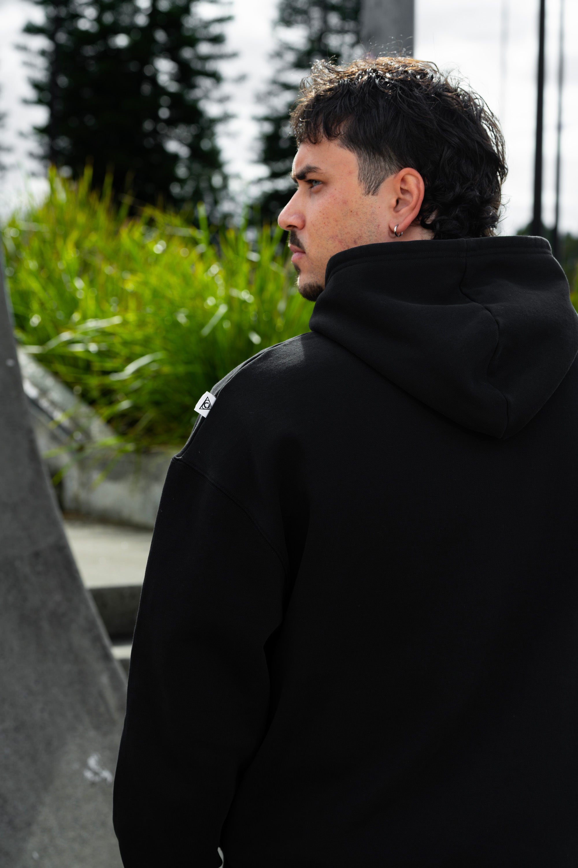 rhinestone calligraphy hoodie