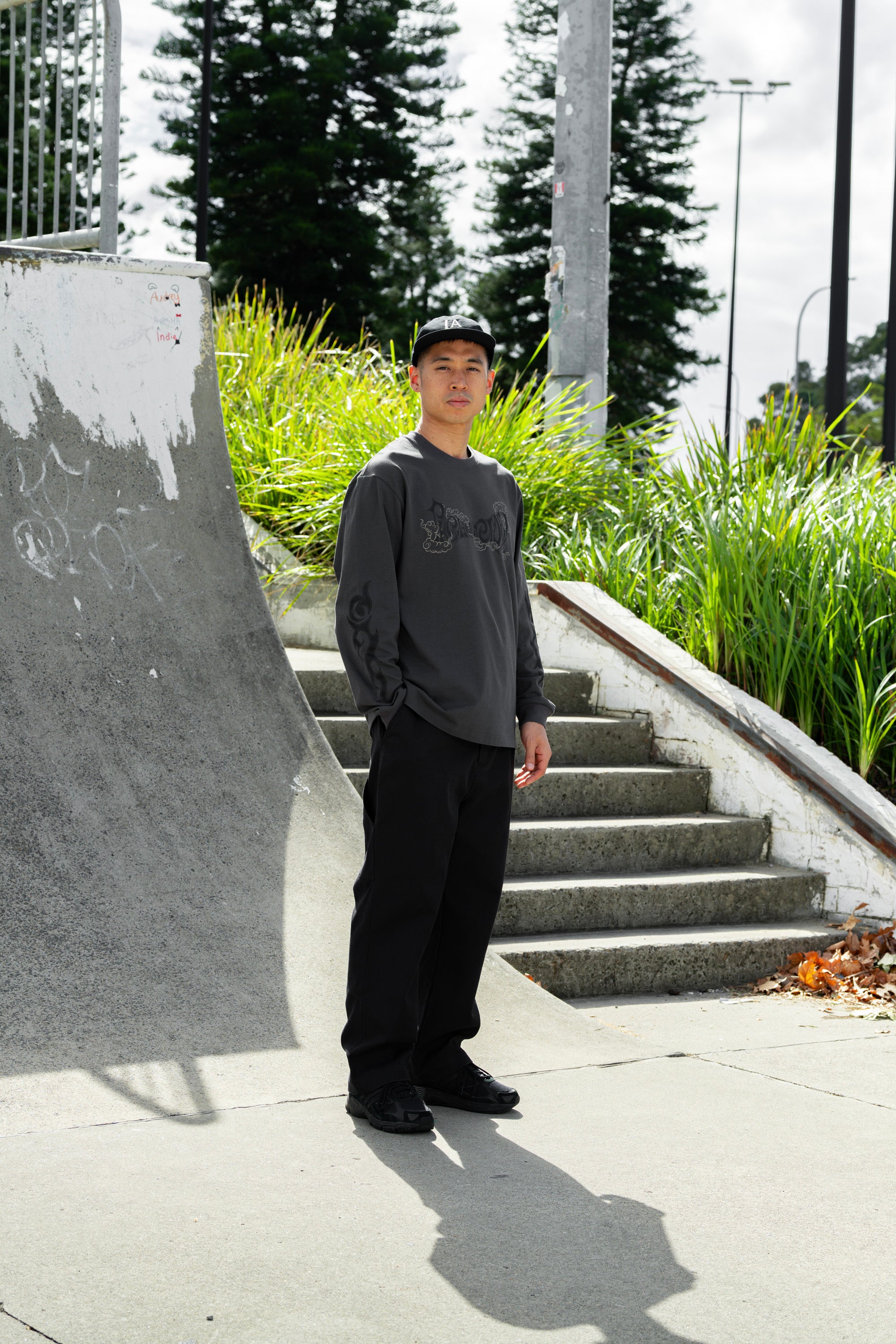 sleepy eye tribal longsleeve tee