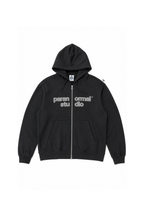 applique logo zip hoodie