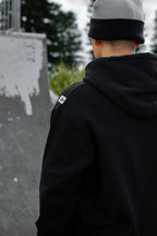 applique logo zip hoodie