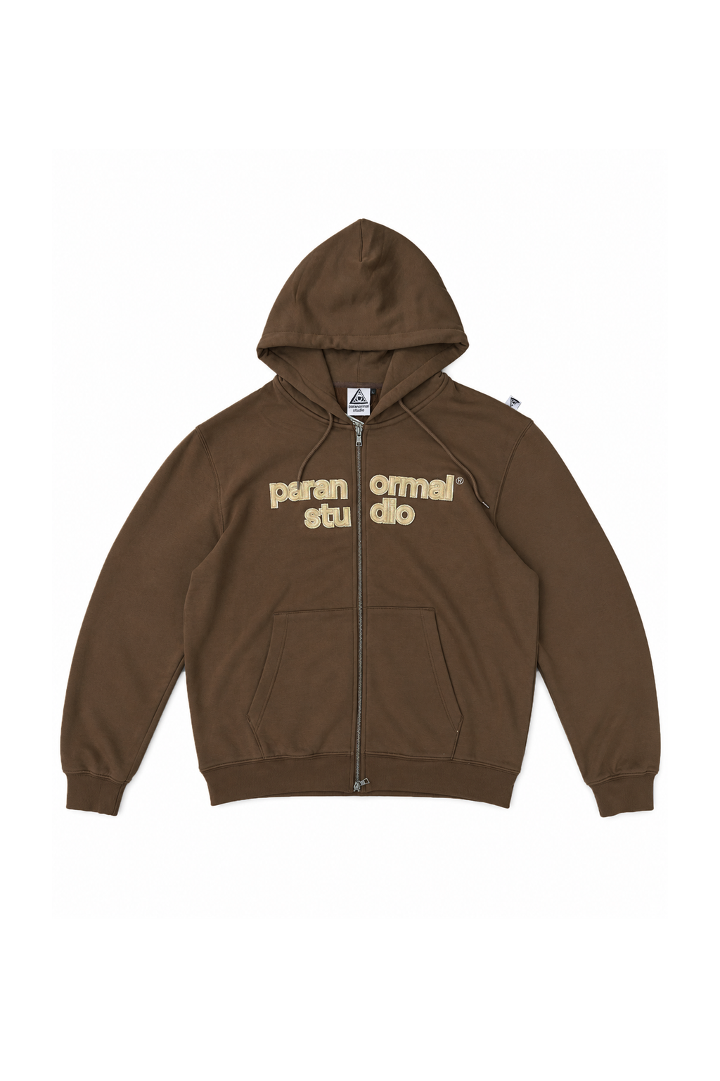 applique logo zip hoodie