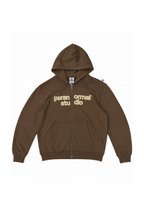 applique logo zip hoodie