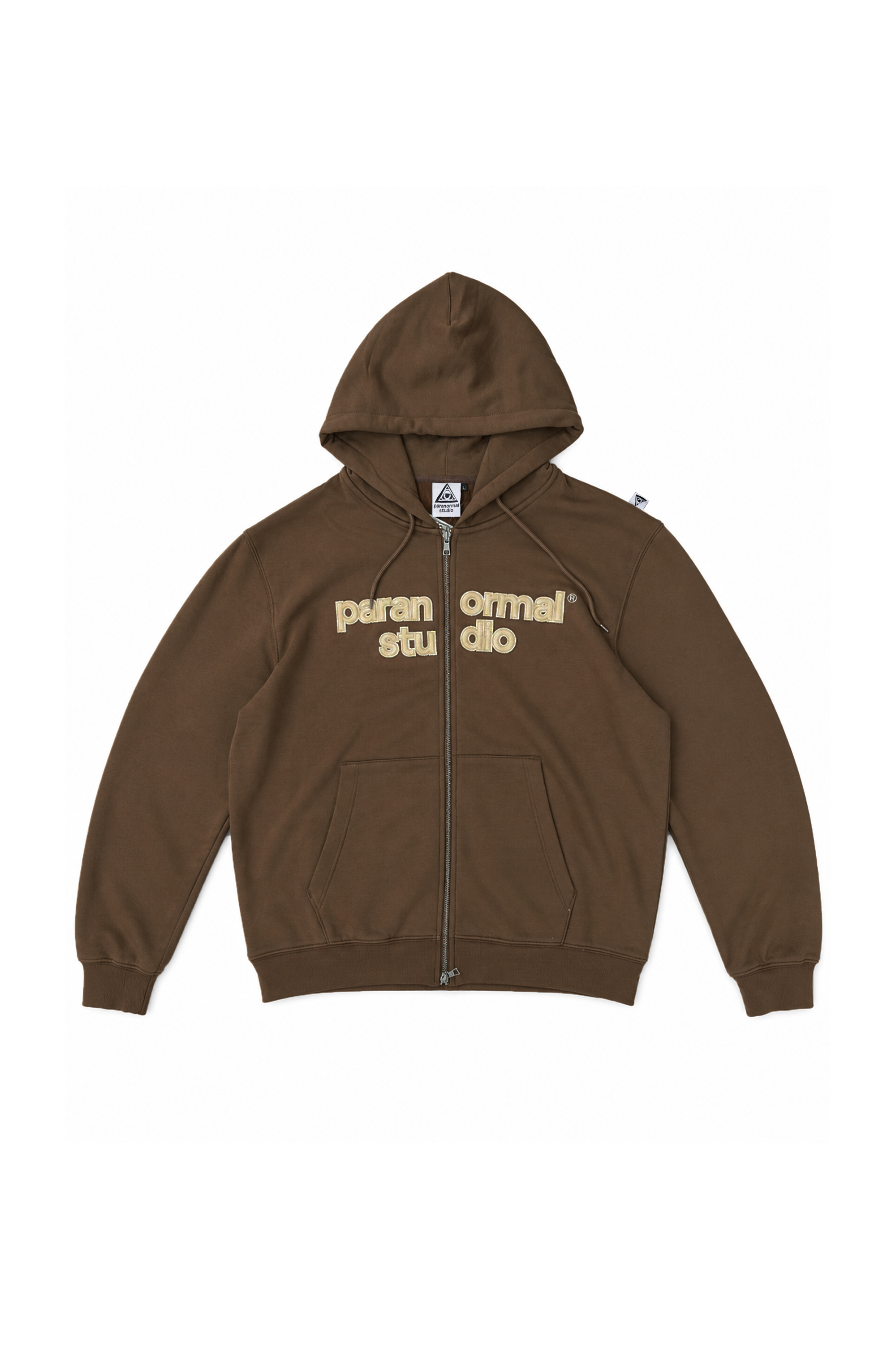 applique logo zip hoodie