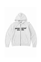applique logo zip hoodie