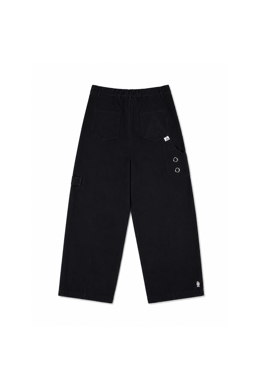 metal eyelet barrel pants