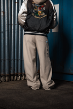 metal eyelet barrel pants
