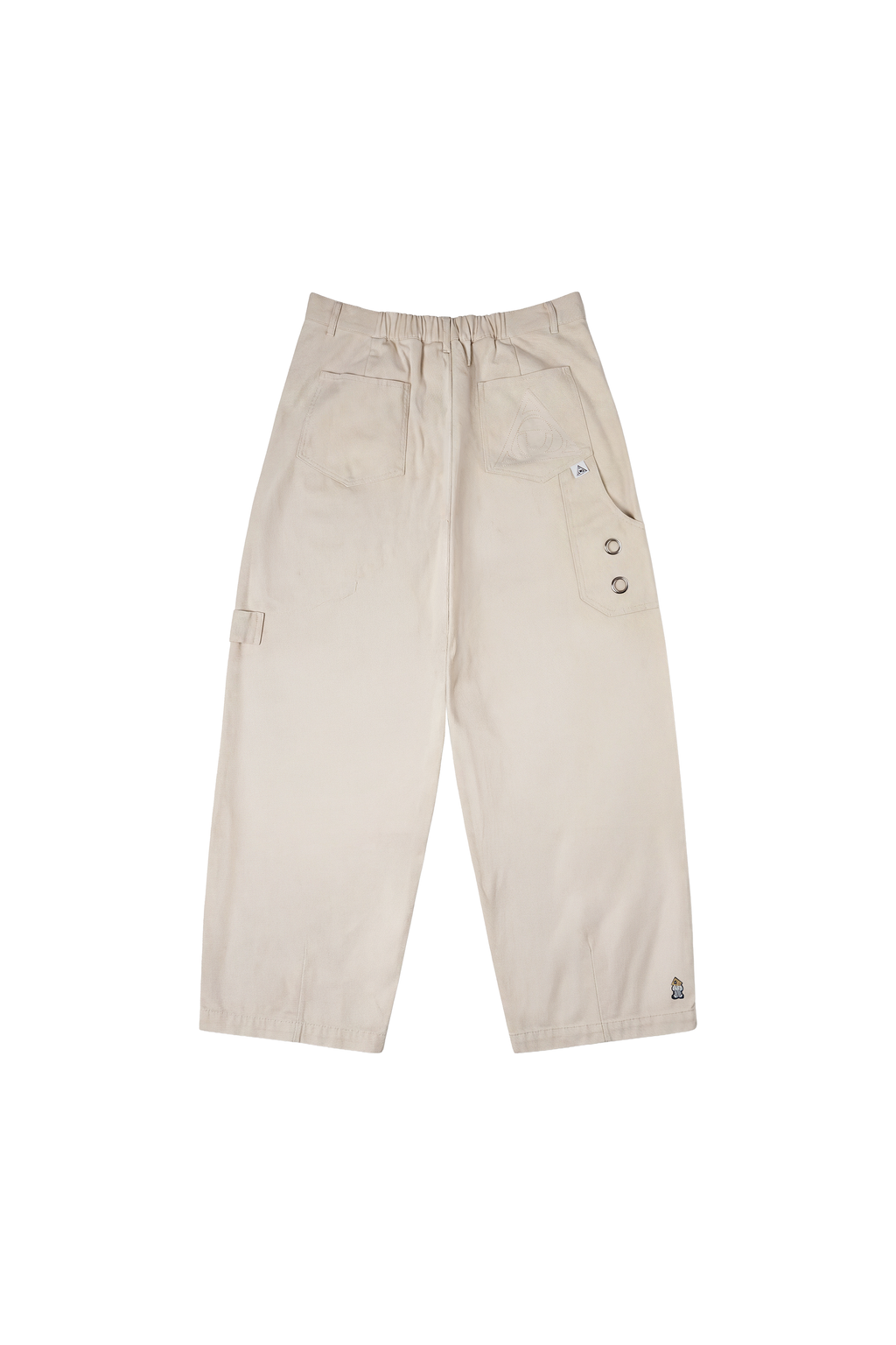 metal eyelet barrel pants