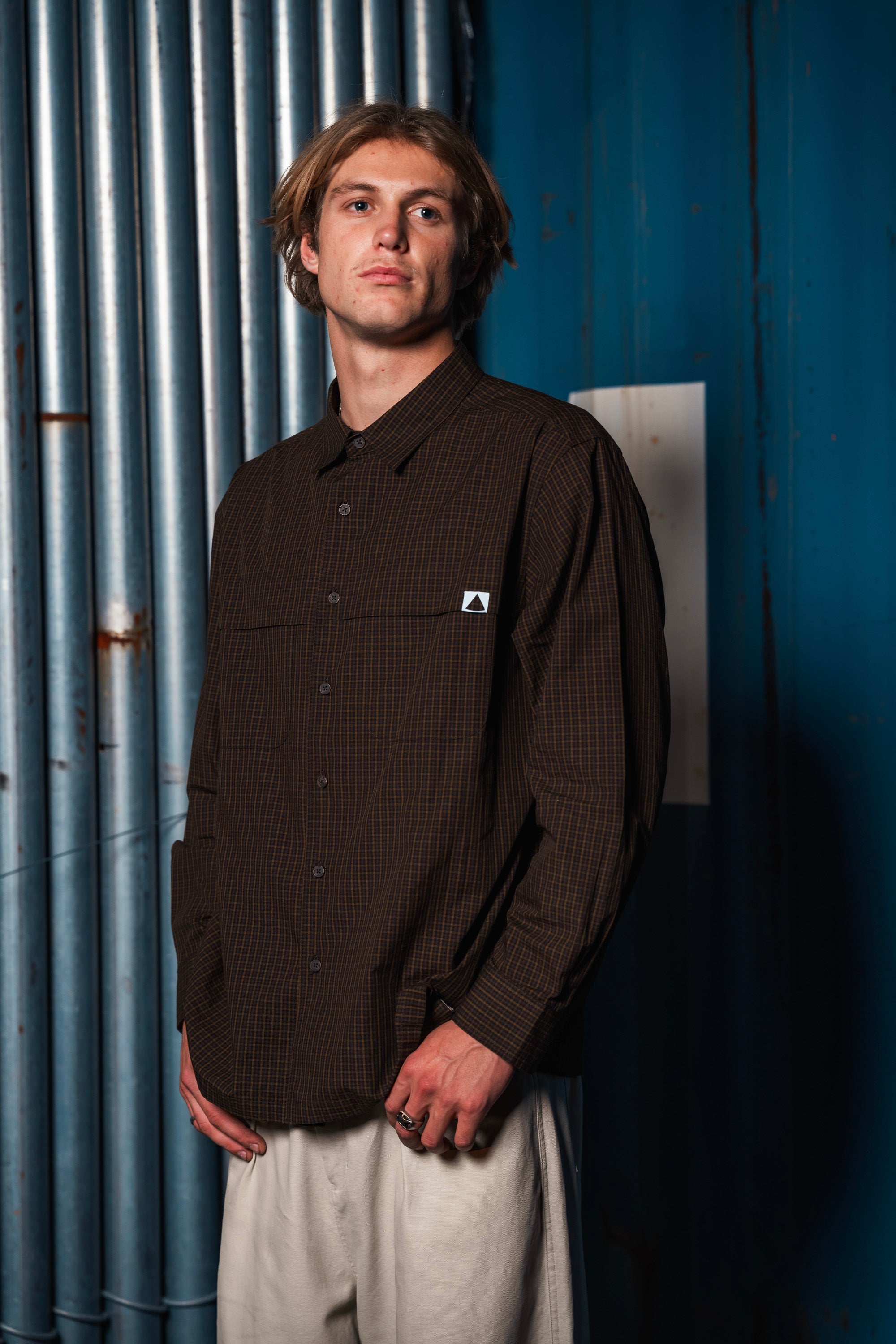 concealed pocket plaid shirt