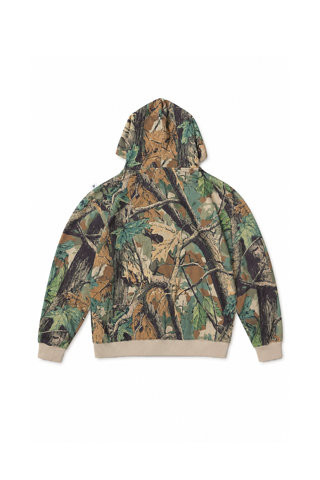 camo tree applique logo zip hoodie