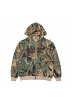 camo tree applique logo zip hoodie