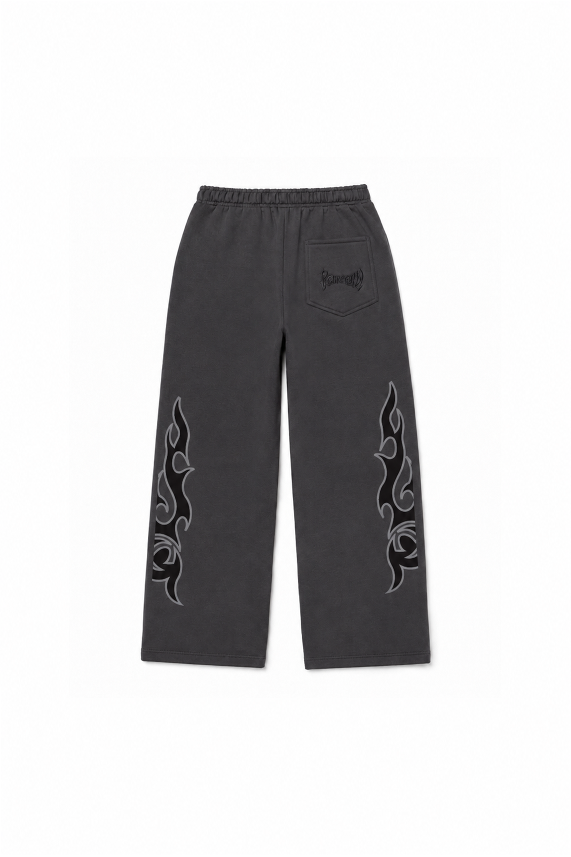 tribal applique & print wide sweatpants