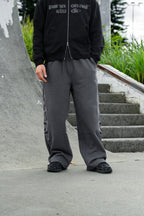 tribal applique & print wide sweatpants