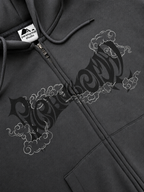 tribal applique & print zip hoodie