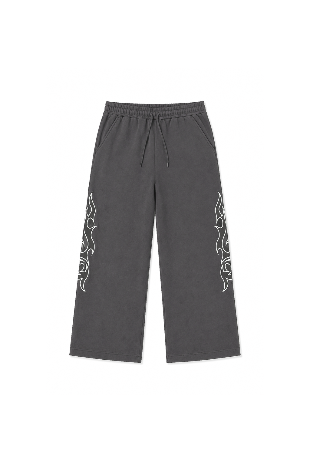tribal applique & print wide sweatpants