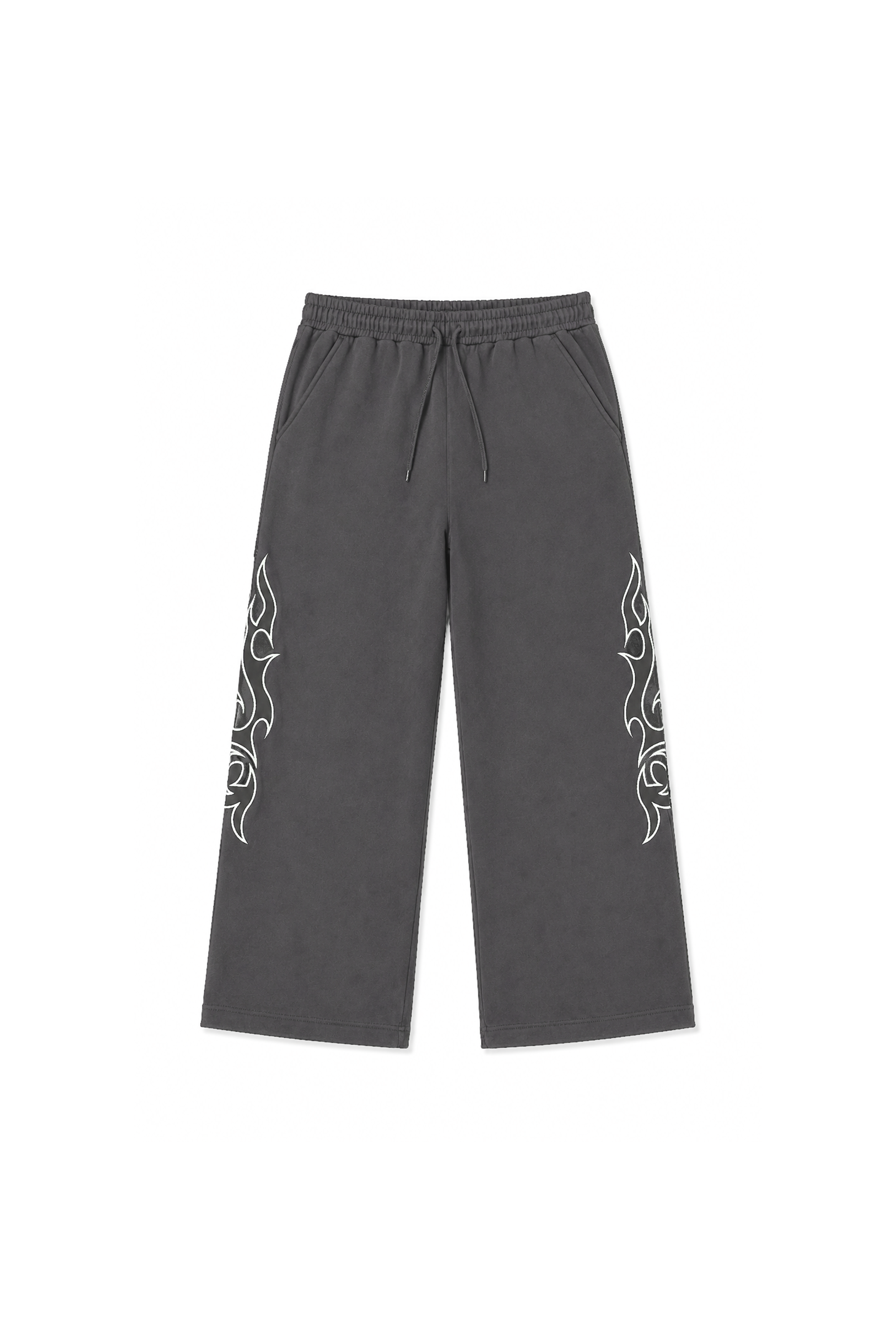 tribal applique & print wide sweatpants