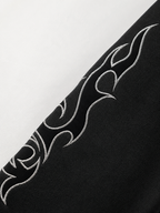 tribal applique & print zip hoodie