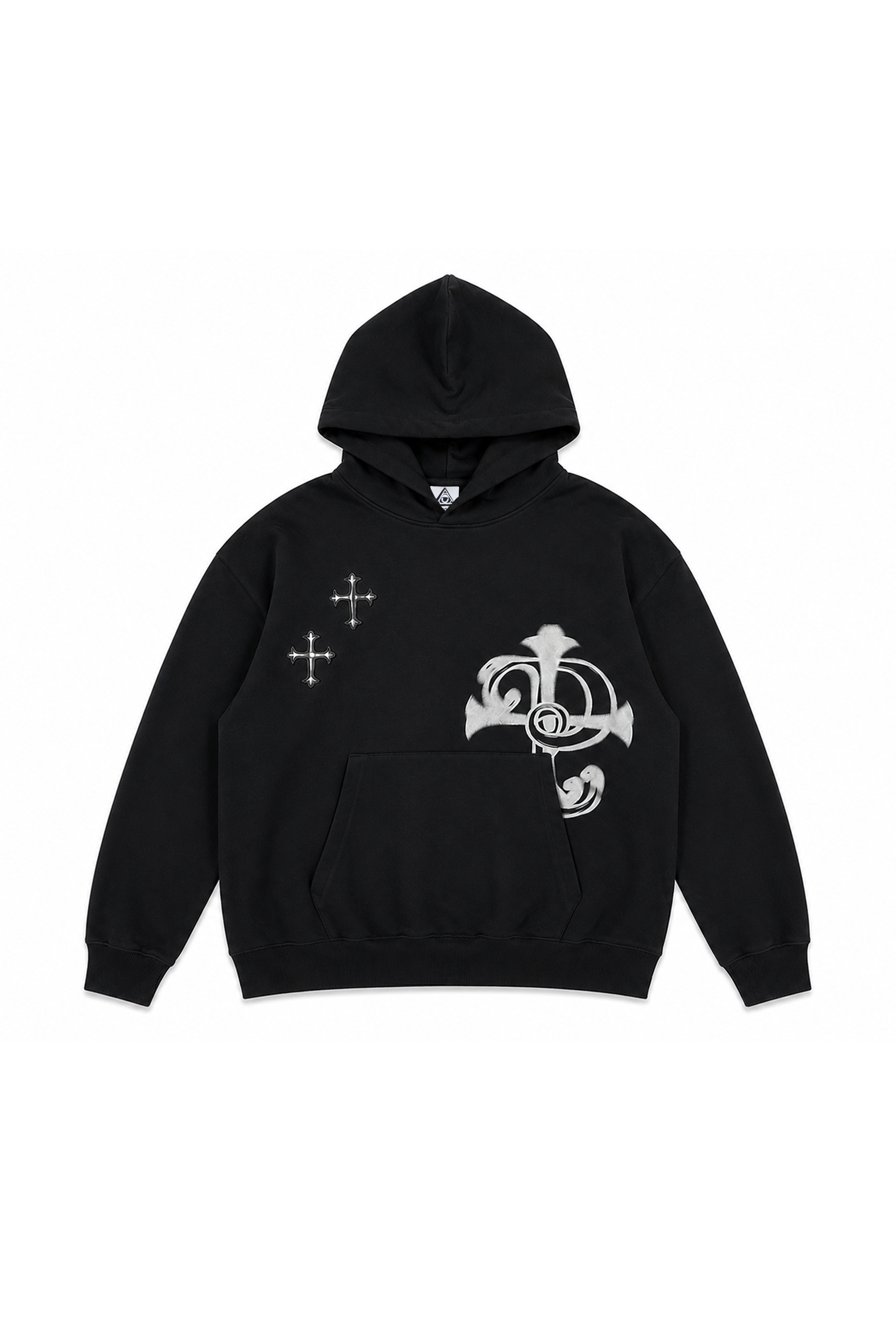 sleepy eye crossed hoodie