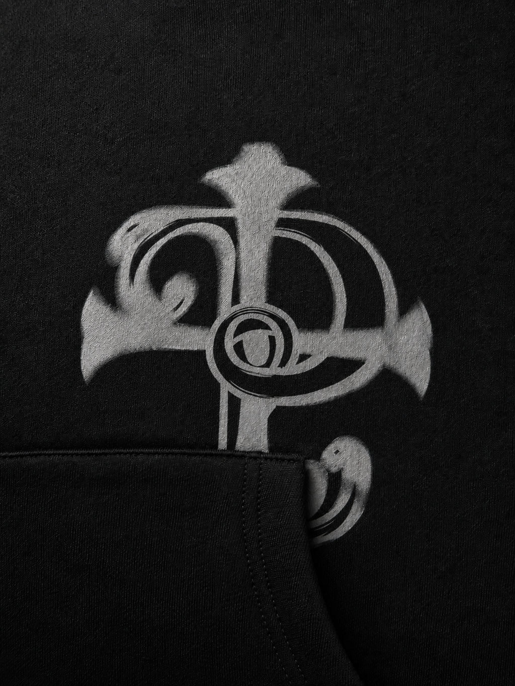 sleepy eye crossed hoodie