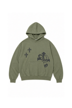 sleepy eye crossed hoodie