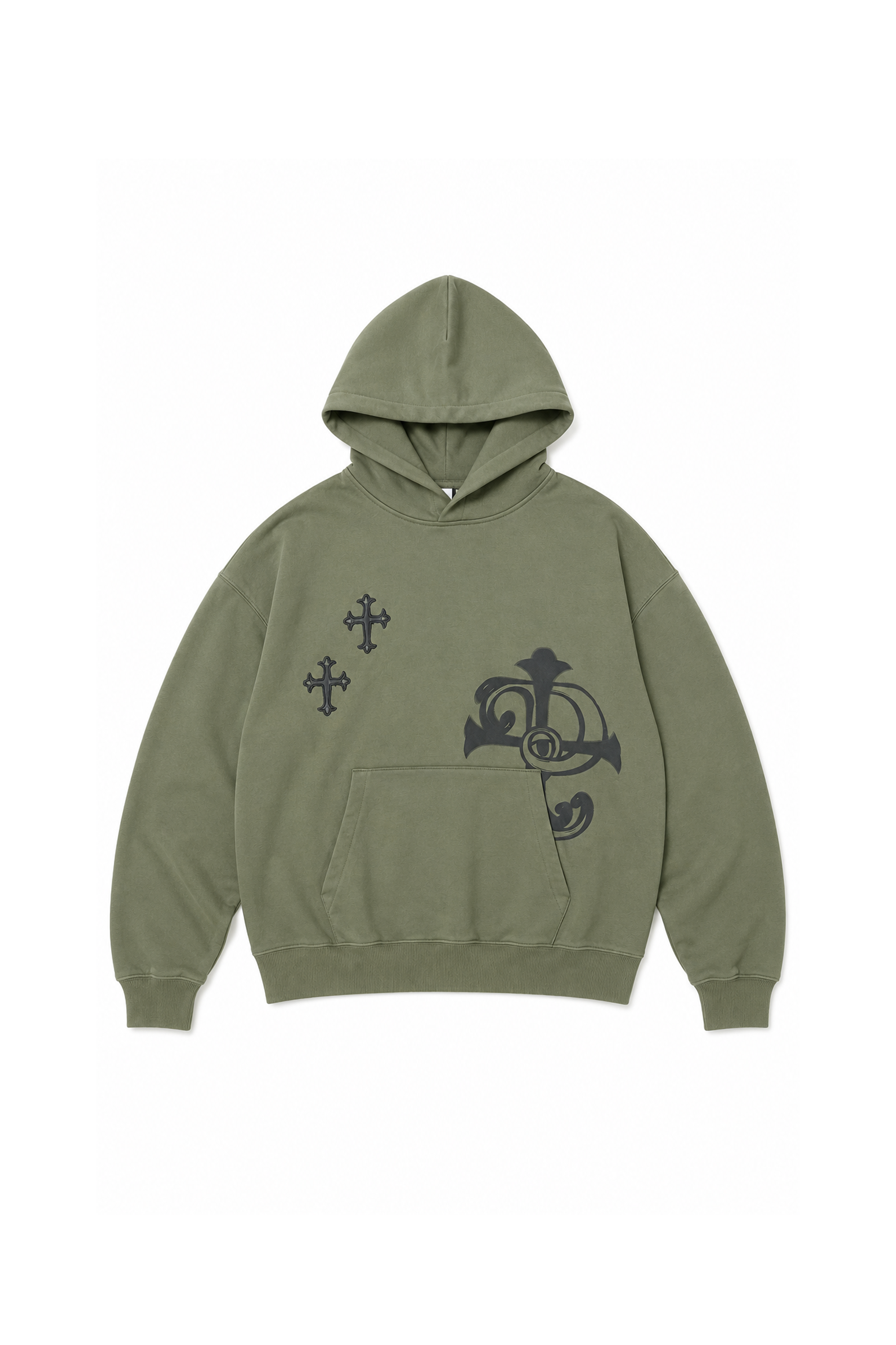 sleepy eye crossed hoodie