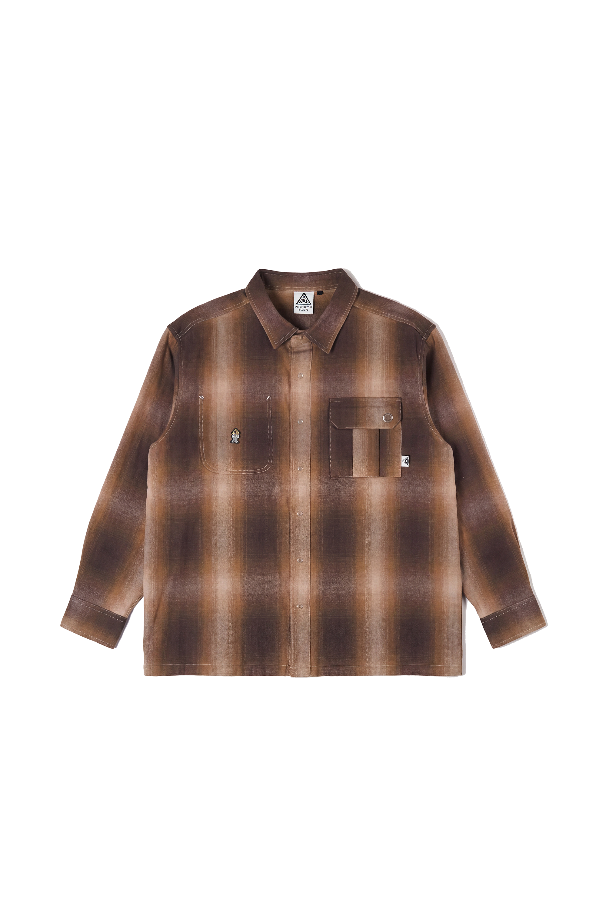 metal trim plaid workshirt