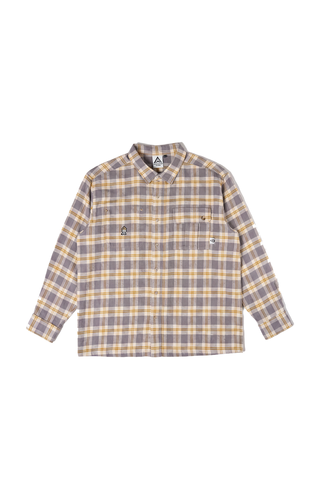 metal trim plaid workshirt