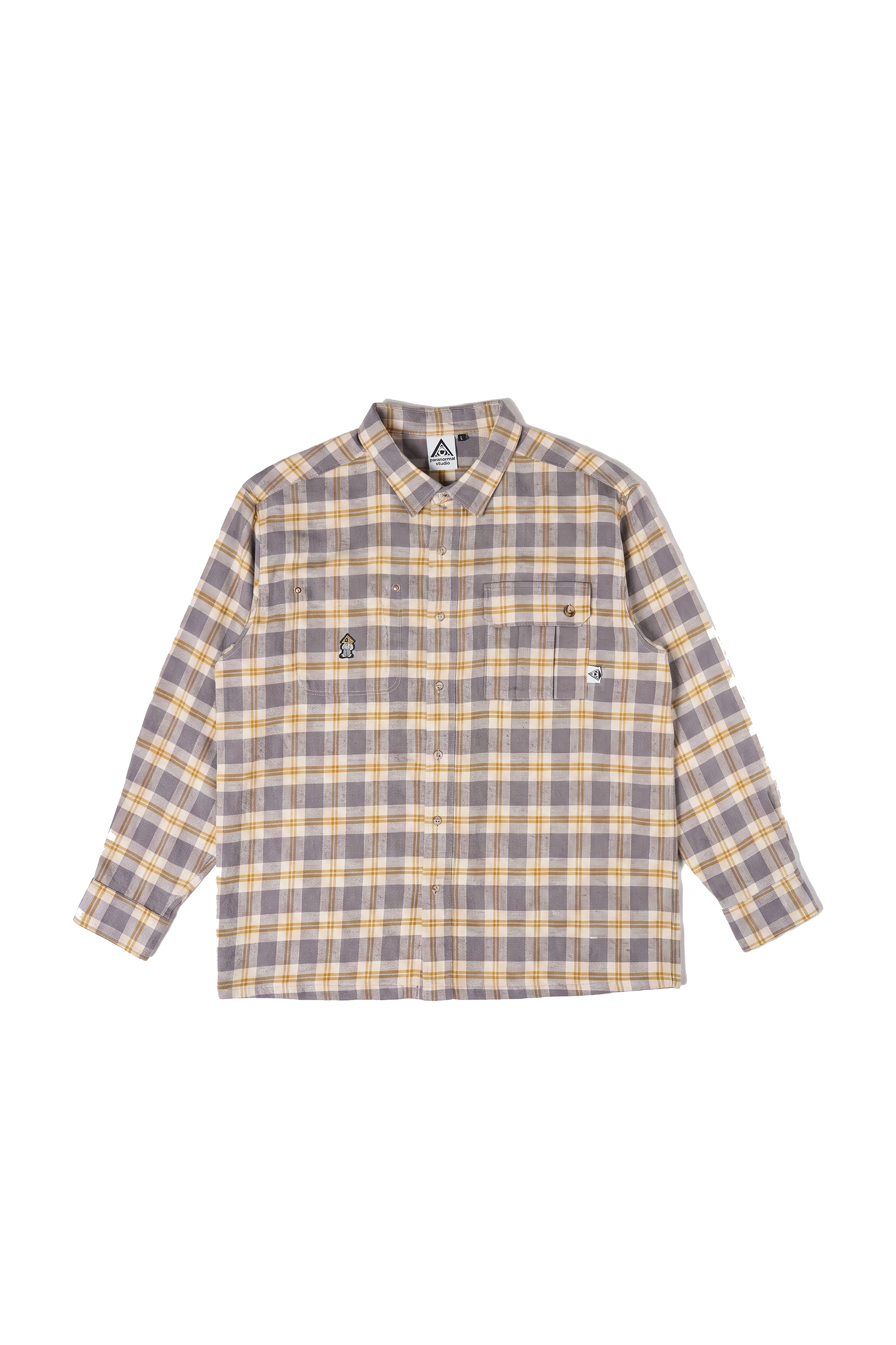 metal trim plaid workshirt