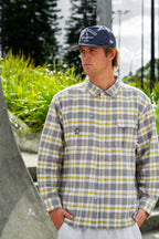 metal trim plaid workshirt