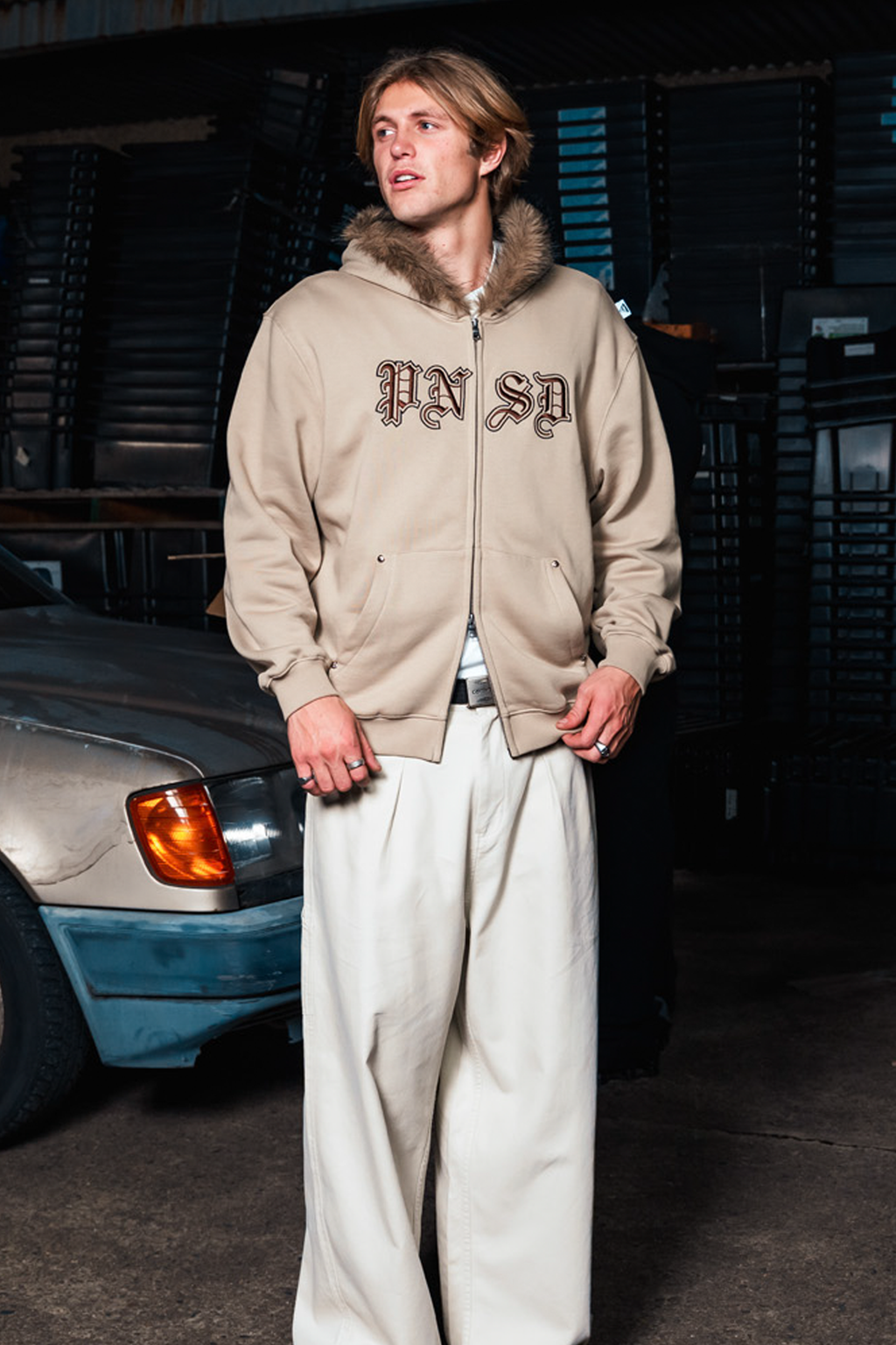 fured zip hoodie
