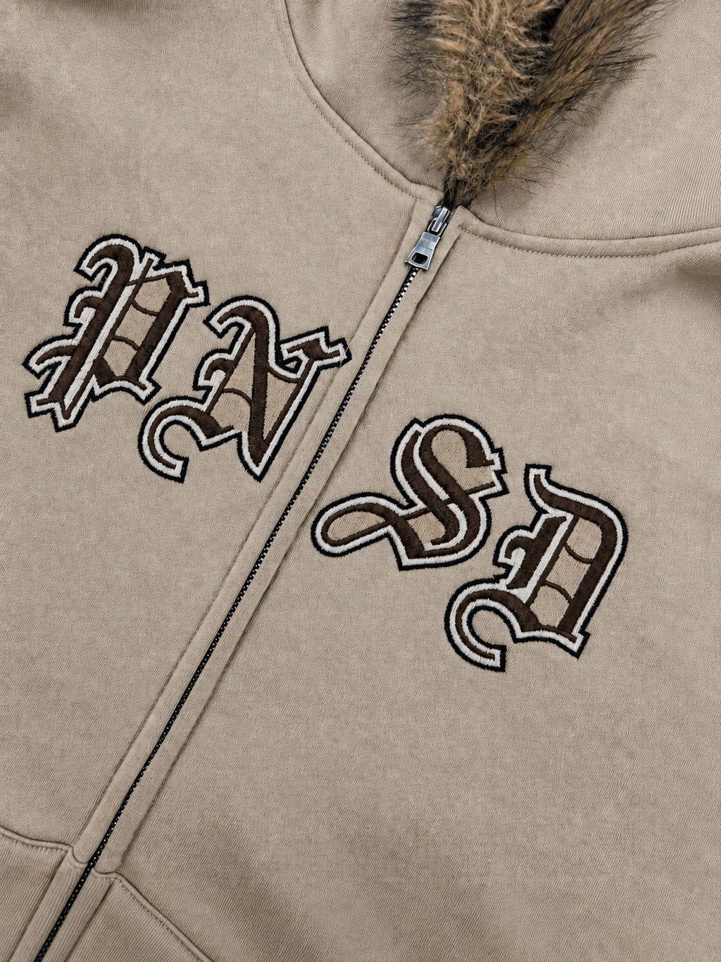 fured zip hoodie