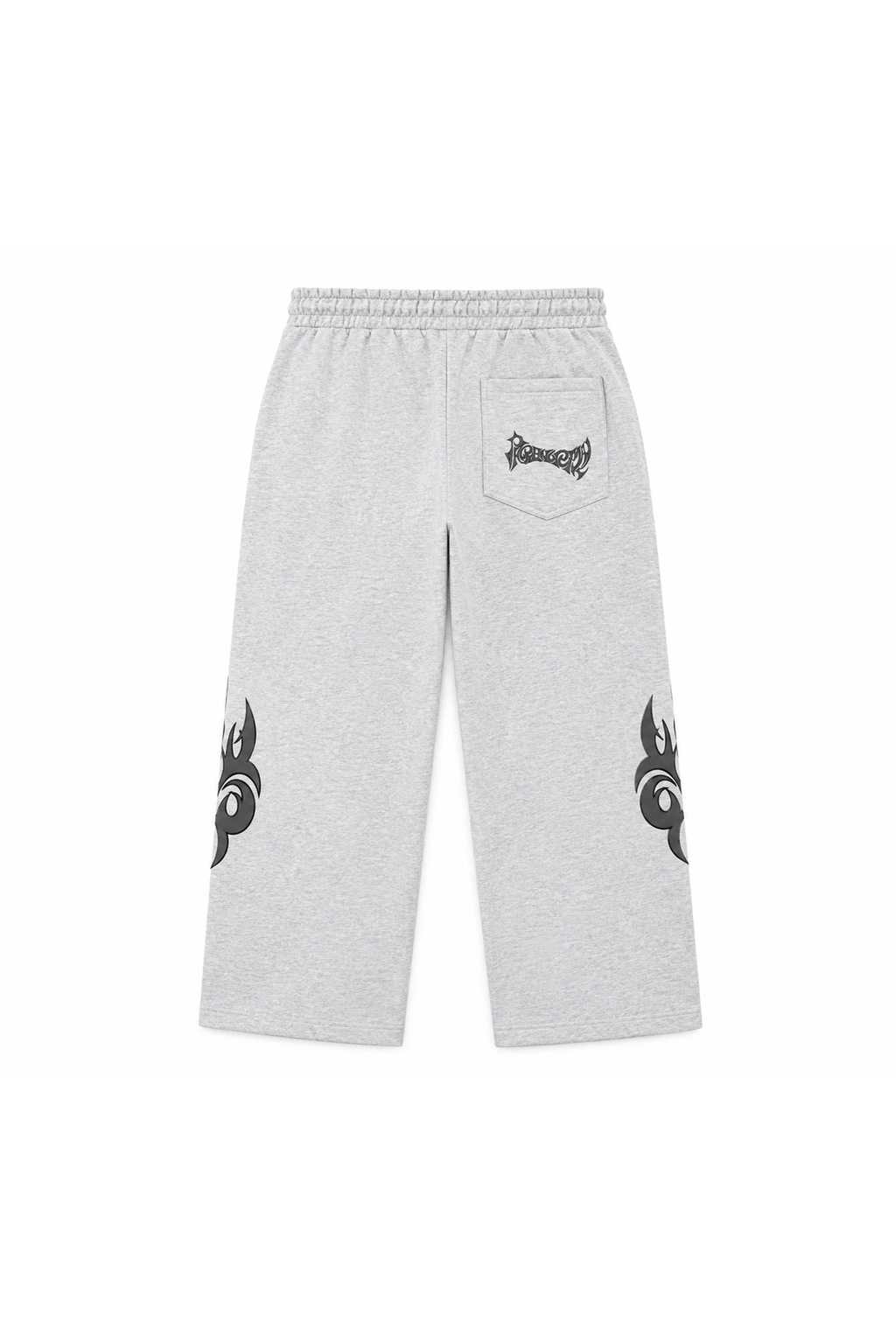 tribal applique & print wide sweatpants