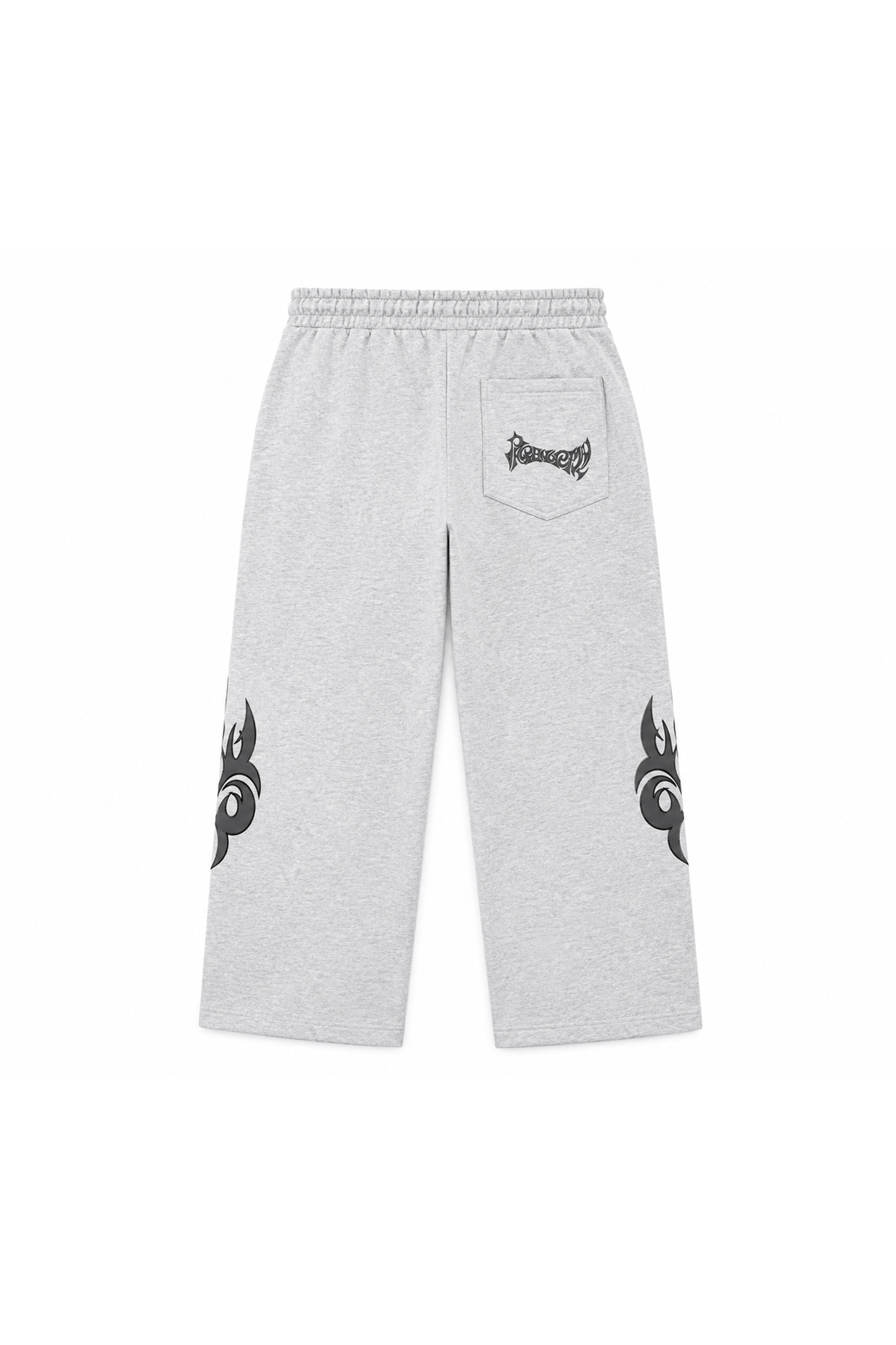 tribal applique & print wide sweatpants