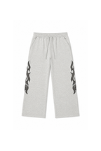 tribal applique & print wide sweatpants