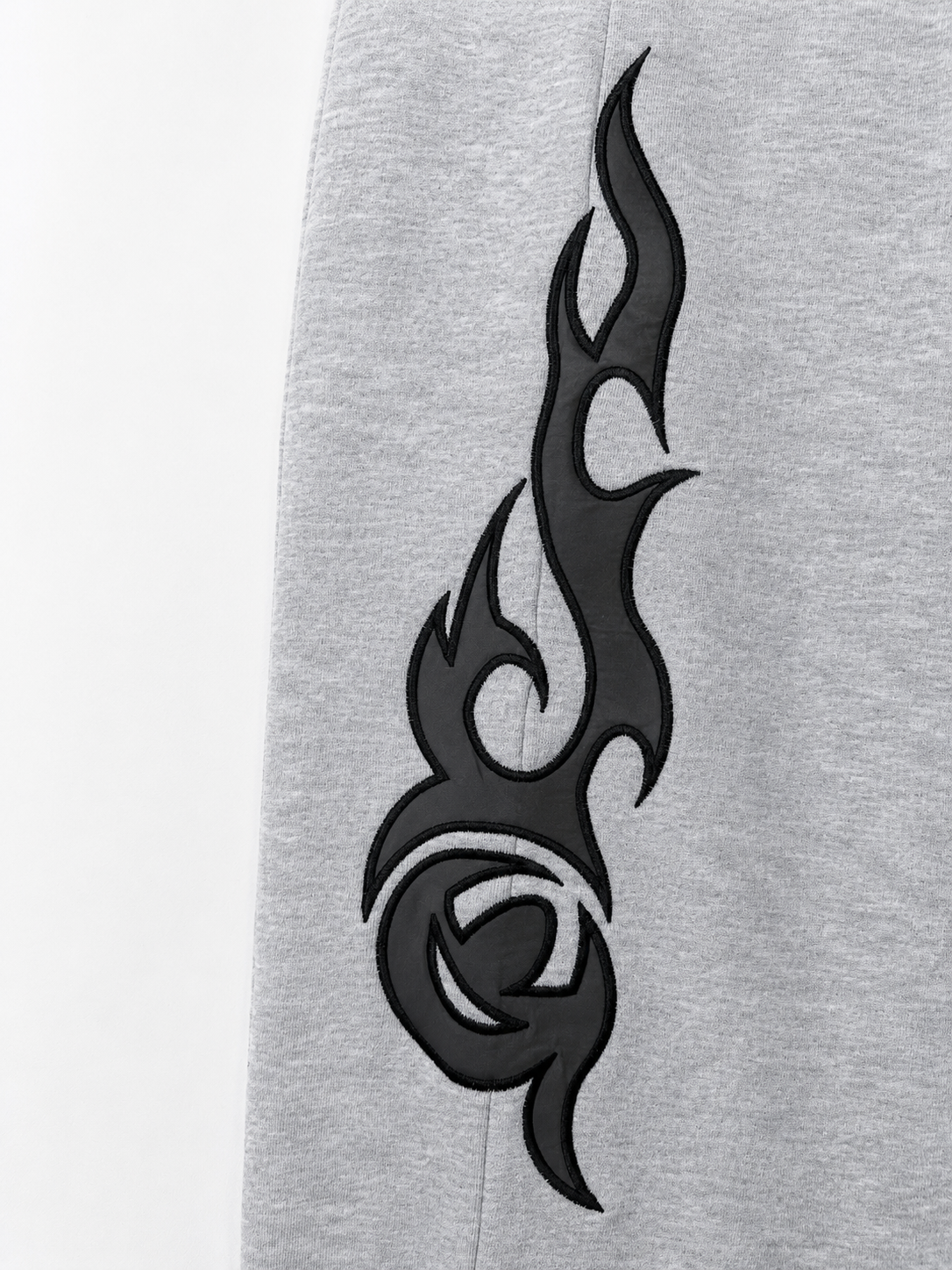 tribal applique & print wide sweatpants