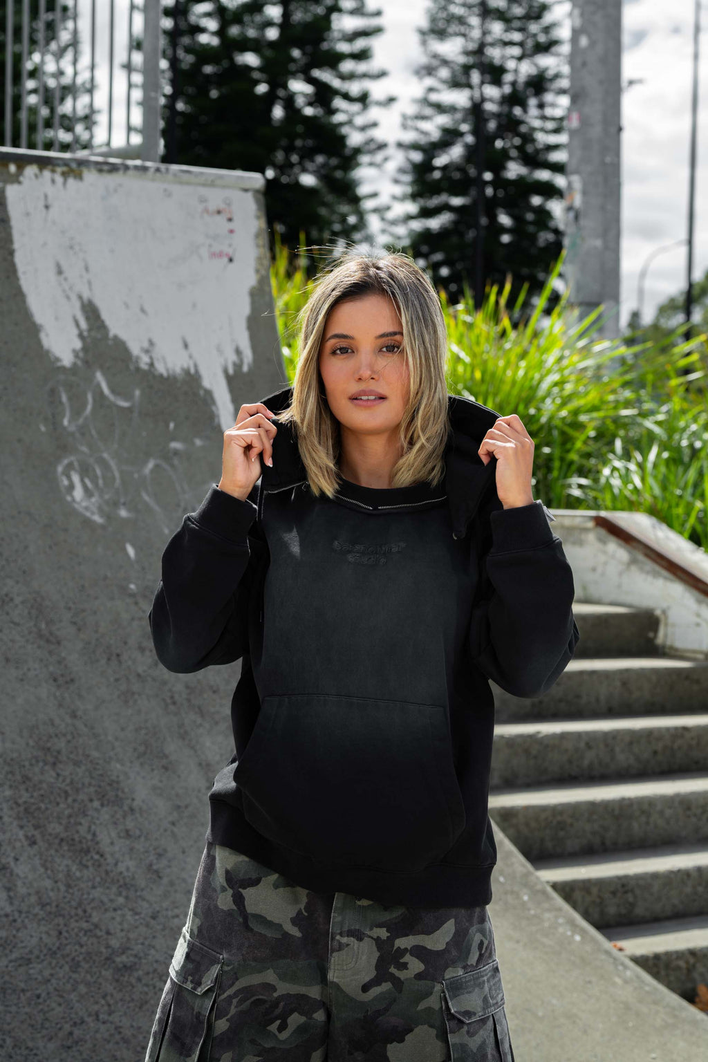 transformable logo hoodie
