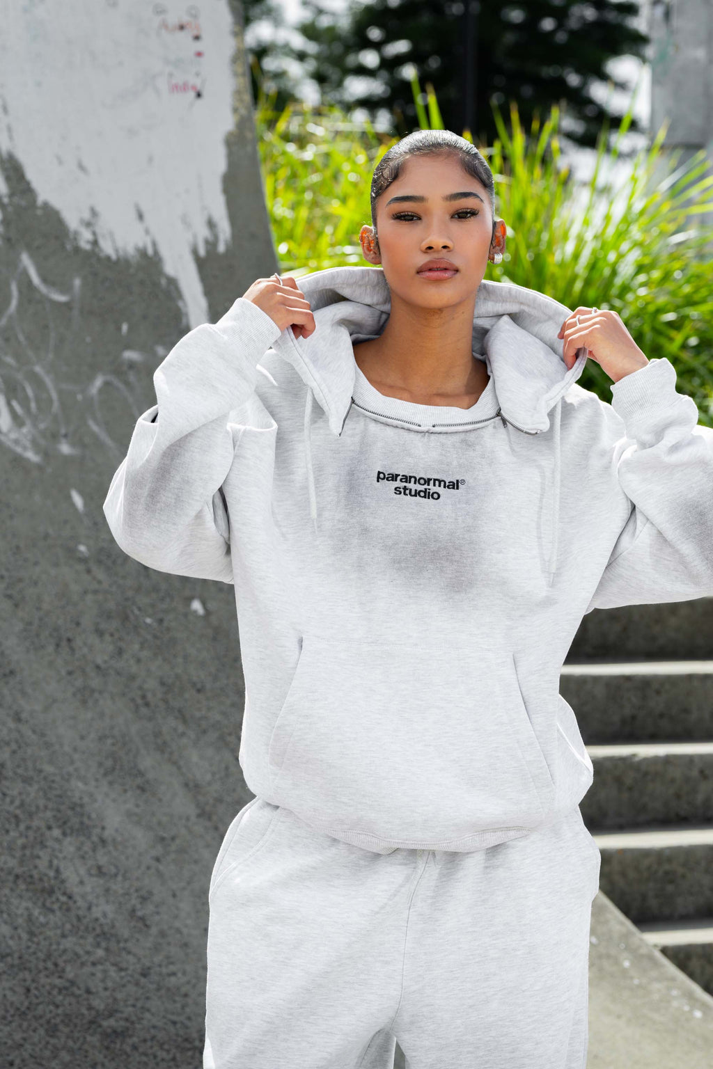 transformable logo hoodie