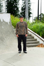 real tree camouflage waffle henley longsleeve